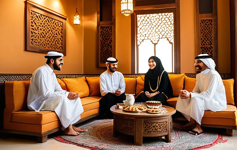 아시아 코미디 유튜버 추천 - **Prompt 1: "Cross-Cultural Laughter Shared in an Arab Home"**
    A group of diverse Arab teenagers...