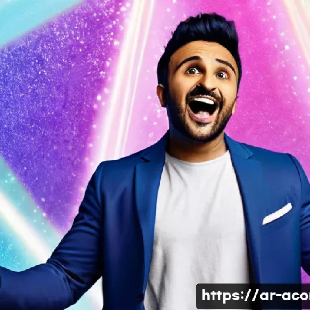 비르 다스의 인기 공연 리스트 - **Prompt 1: Vir Das, the Global Comedian**
    A vibrant, dynamic illustration of stand-up comedian ...