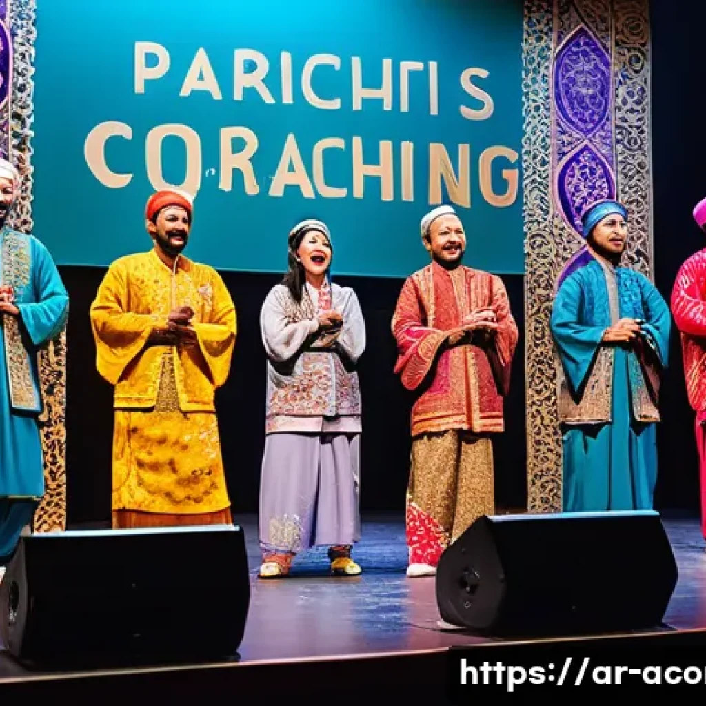 아시아 개그 페스티벌 리뷰 - A vibrant Asian comedy festival scene featuring diverse performers on stage engaging in improvisatio...