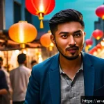 Home 21 주성치와 그가 남긴 유산 - A dynamic cinematic scene depicting a talented Asian film director blending action and comedy, showc...